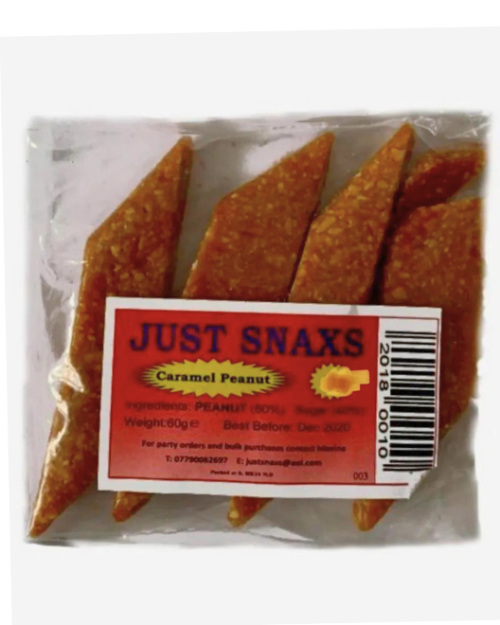 Just Snax Caramel Peanuts baba dudu snack. buy african snacks online at ogbongeh