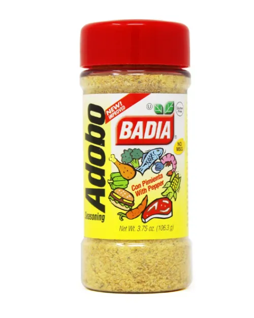 Adobo With Pepper Badia red top.