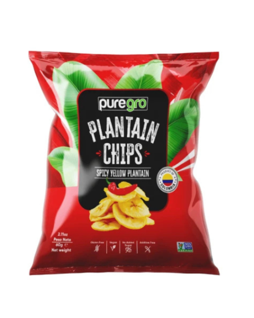 Puregro Plantain chips with Chilli RED 60g