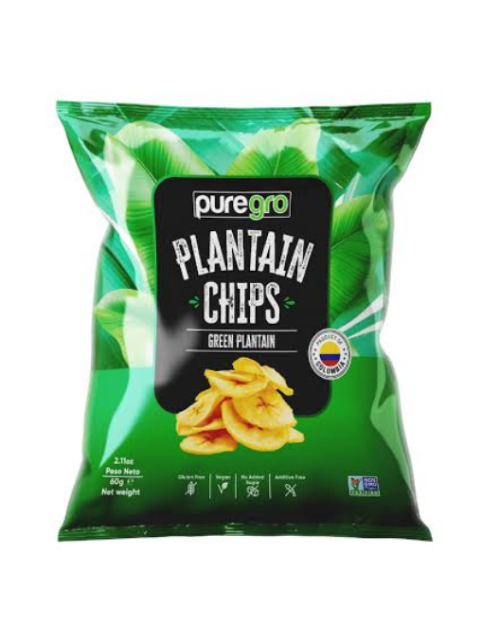 Puregro Green Plantain chips with Salt 60g